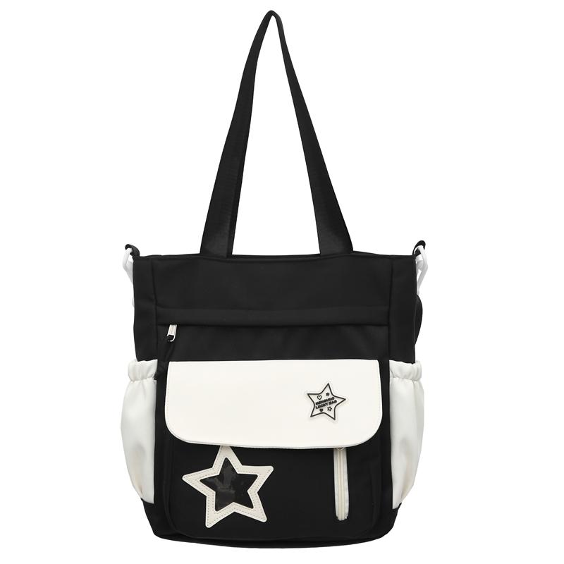 

Star Print Crossbody Bag Women s Large Capacity Shoulder Bag Student s Tote Bag чёрный