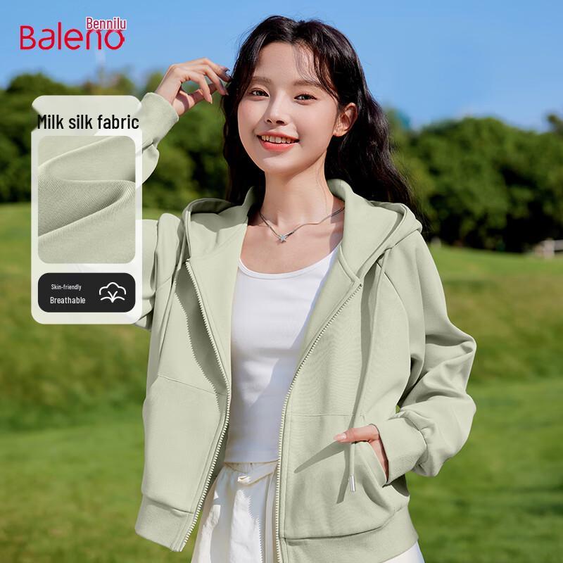 Baleno Women's Short Hooded Zip-Up Sweatshirt Jacket