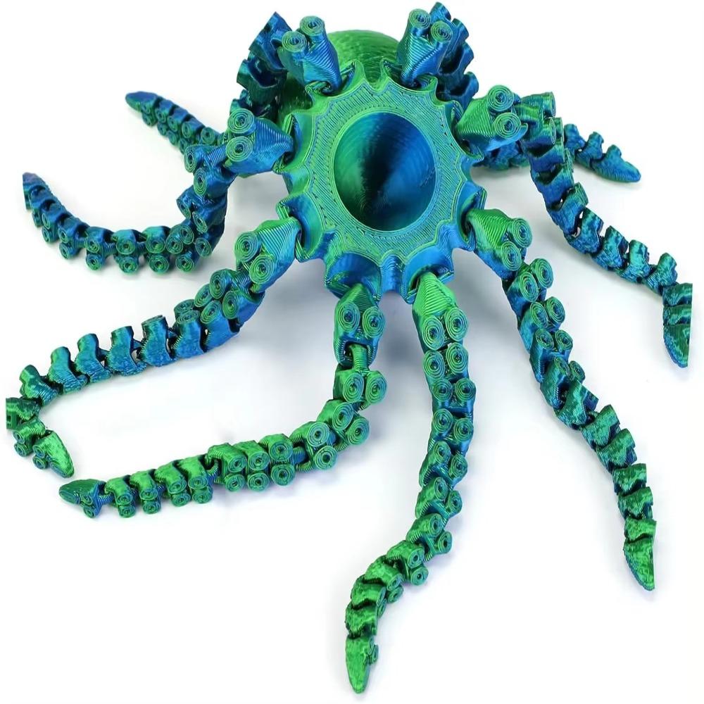 with Flexible Joints Octopus Figurine 3D Printed Animal Table Ornament New Squid Toy