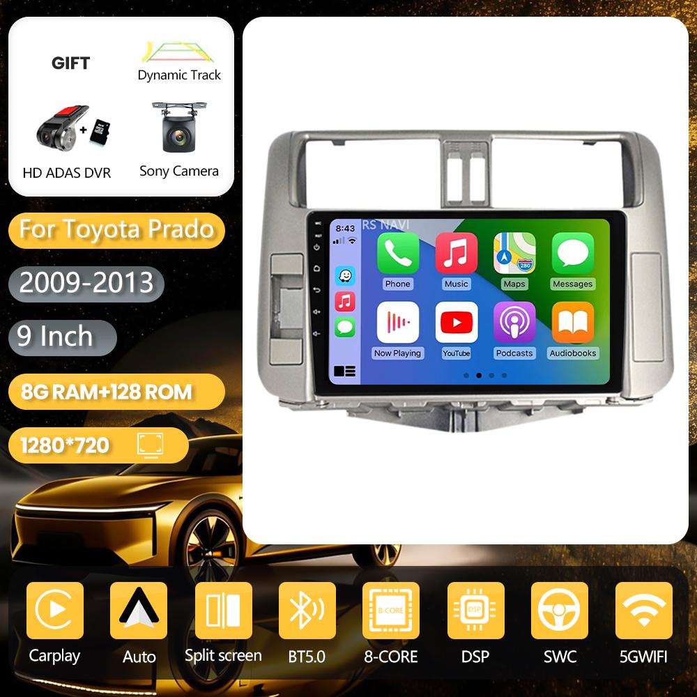 Android 16 for Toyota Land Cruiser Prado 150 2009-2013 Carplay Auto Radio Media Player Stereo 2din Head Unit