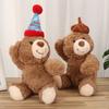 Birthday Teddy Bear Plush Toy Stuffed Animal Birthday Hat Cute Home Decor Children Boys Girls Birthday Gifts