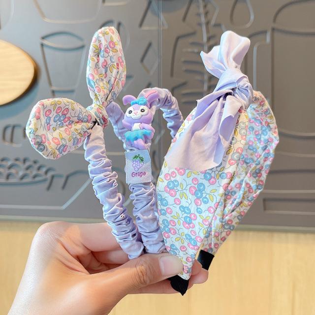 2024 Korean Green Headband & Hairpin for Girls - Trendy Douyin Style High-Value Headdress for Kids