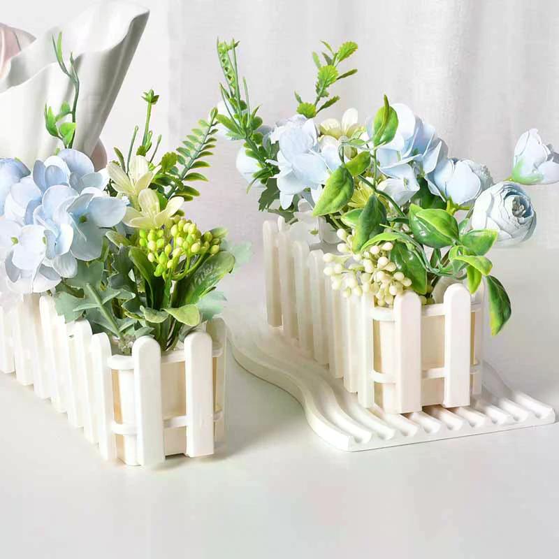1/2Pcs Flower Pot Fence Plant Basket Container Planter Flower Arrangement Home Garden Wedding Decoration Small Fence
