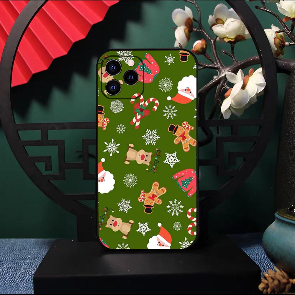 Christmas Santa Claus Snowman Phone Case For IPhone 17 Pro Max 16 15 14 Pro Max 13 11 X Xs Xr 8 7Plus Silicone Cover