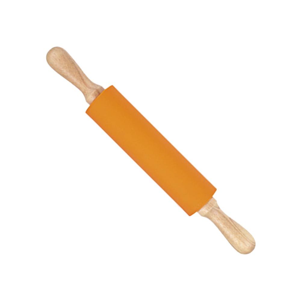 Non Stick Surface Silicone Rolling Pin Wooden Handle Rolling Pin Dough Dumpling Wrappers Pizza