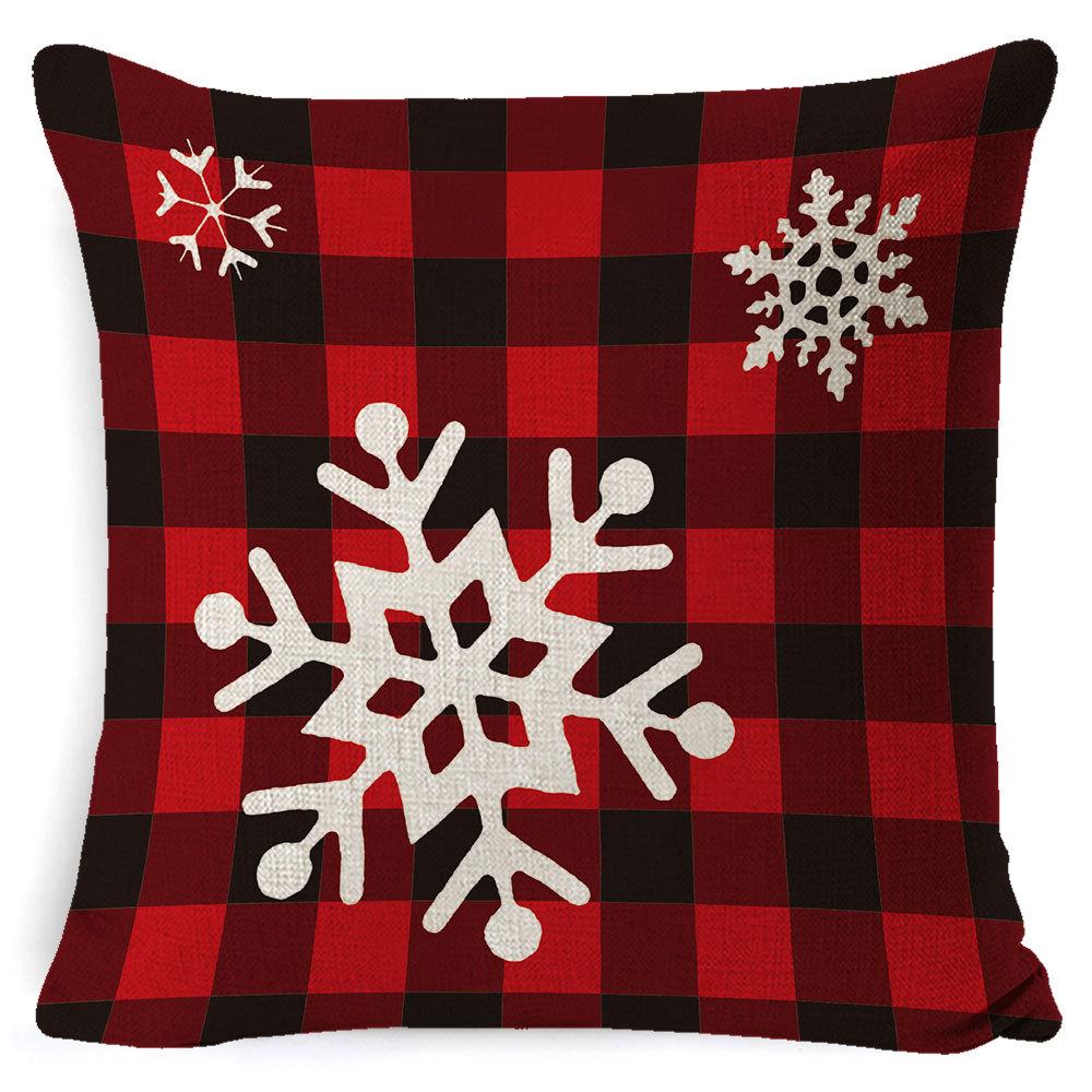 Christmas Pillow Cover Home Sofa Cushion Elk Letter Print Cushion Cover Christmas Atmosphere
