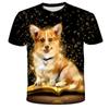 Summer Round Neck Animal Dog Pattern 3D Print Top Fashionable Casual Short Sleeved Men's T-shirts