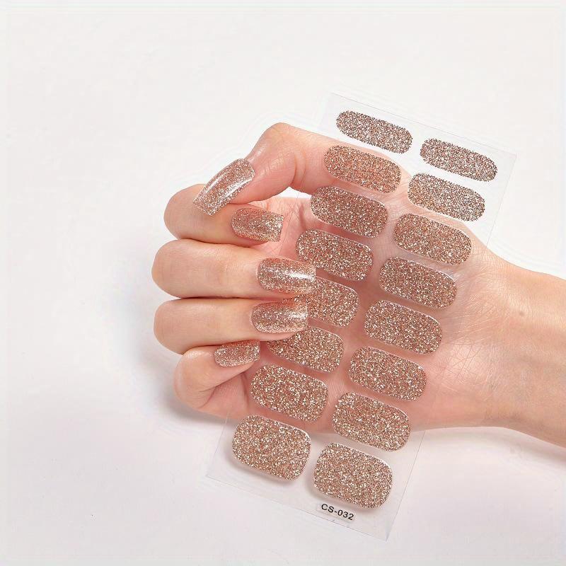Baking Free Nail Stickers Wholesale Gradient Glitter Nail Stickers Simple Waterproof Nail Sticker Full Color Solid Color Sticker