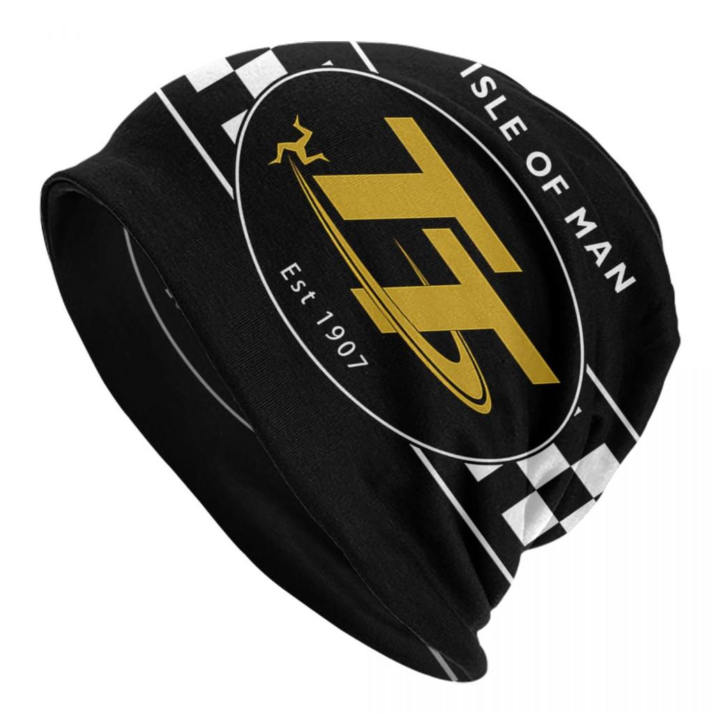 Custom Vintage TT Motorcycle Racer Skullies Beanies Caps Unisex Winter Warm Knit Hat  Isle of Unisex Bonnet Hats Outdoor Ski Cap