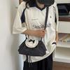 Yogodlns Lace Polka Dot Shoulder Bag Cute Drawstring Flap Crossbody Handbag Sweet Vintage Messenger Purse Daily Casual