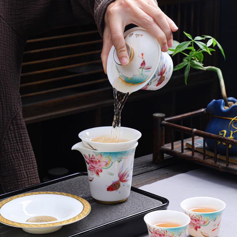 High-End Mutton Fat Jade Kung Fu Tea Set
