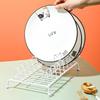 White Iron Kitchen Bowl Plates Drainer Rack Tabletop Storage Holder Drying Shelf Tray Stand For Bowls Plates Racks Holders