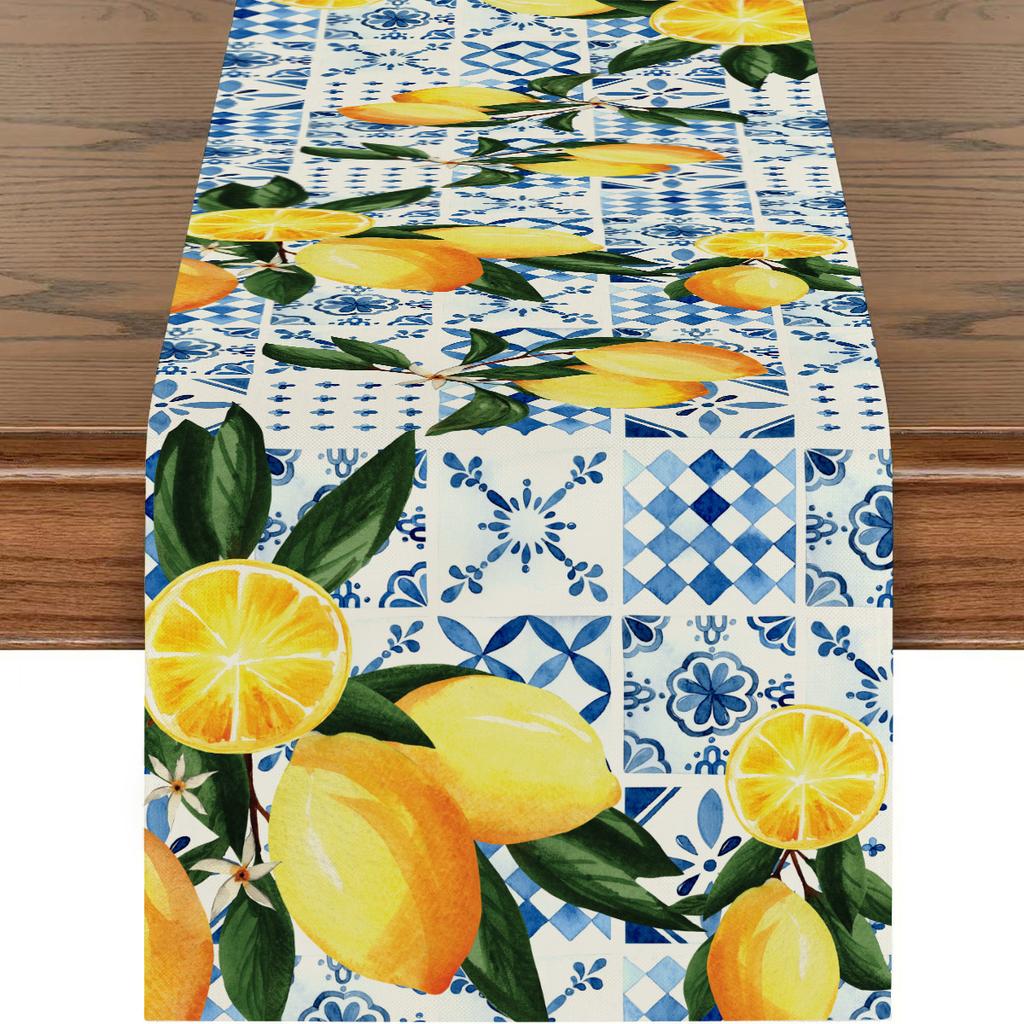 Amazon Temu Beliebt Sommer Unabhängigkeitstag Sonnenblumen-Druck Dekorative Leinen Tischflagge Tischdecke