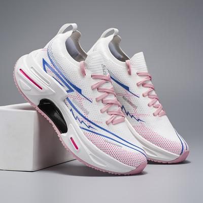 Paar Laufschuhe Atmungsaktives Mesh Dämpfung Rückprall Tennisschuhe Eng Anliegend Flach Bequem Schnürschuhe für Herren Damen