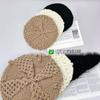 25 early autumn new cashmere beret women's 100 pure cashmere autumn three-dimensional twisted flower handmade tide