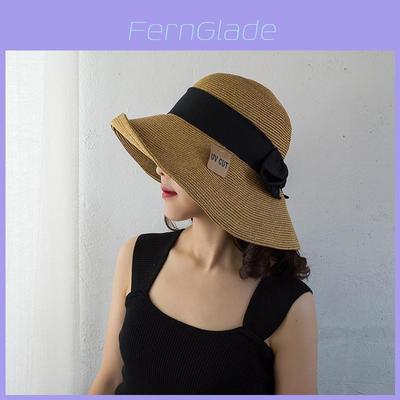 Uvcut Sun Hat For Women With Large Brim And Butterfly Bow Sun Protection Summer Fashion