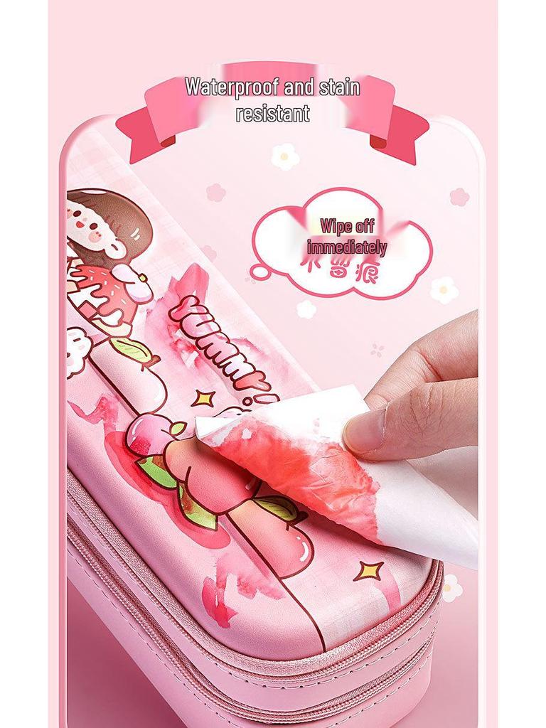 Trousse à crayons 3D dessin animé Kaba pour enfants, Double couche, Grande capacité