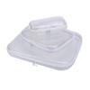 3 Stück PVC-Reißverschluss-Aufbewahrungsbeutel Hartschalen-Reiseorganizer-Set Groß Mittel Klein Transparent für Snacks Kosmetik