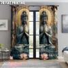 2 ks, Závěsy a okenní dekorace 2D rovinný tisk Buddha Všestranný Polyester (bez tyče) Dárky ideální do ložnice, kuchyně,