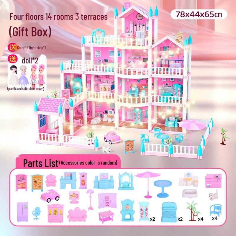 DIY Princess Dollhouse - Children's Pretend Play Castle Villa Set
