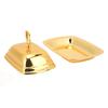 2pcs Swan Handle Lid Decorative Dessert Platter Gold Metal Fruit Plate  Buffet Serving