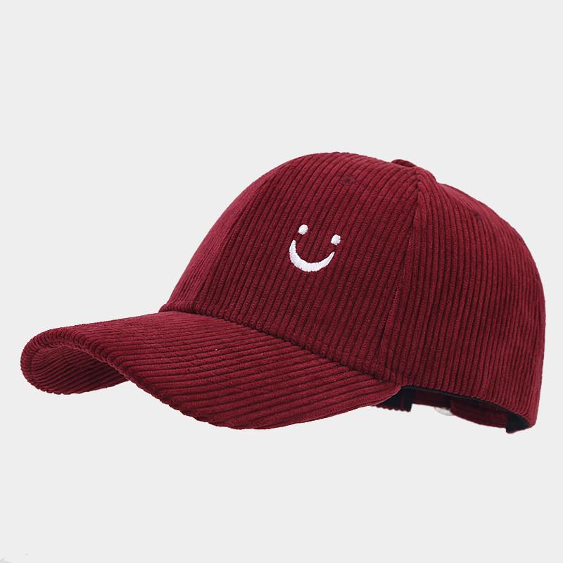 

Autumn Corduroy Baseball Cap With Adjustable Strap And Embroidery For Fashionconscious Adults Burgundy
