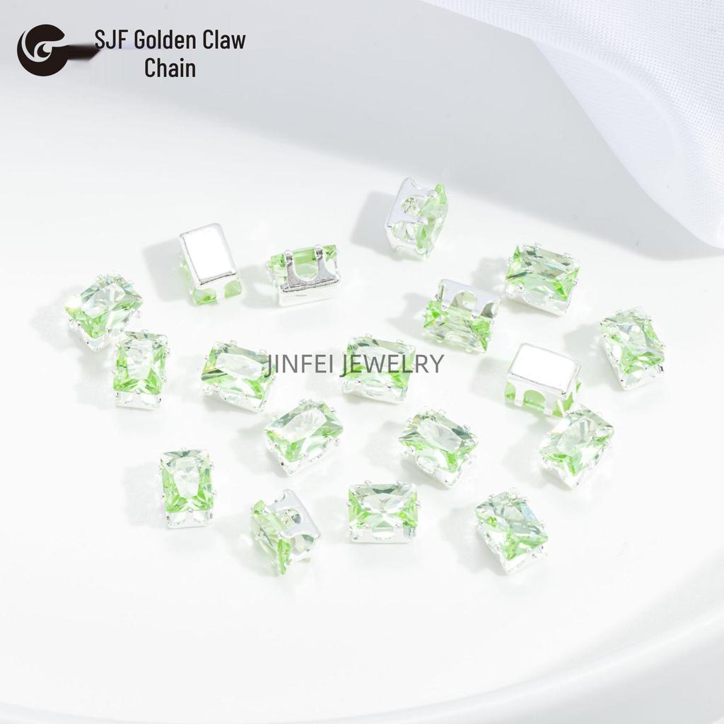 50-teiliges DIY-Schmuck-Set: Bunte rechteckige und quadratische Edelsteinbohrer