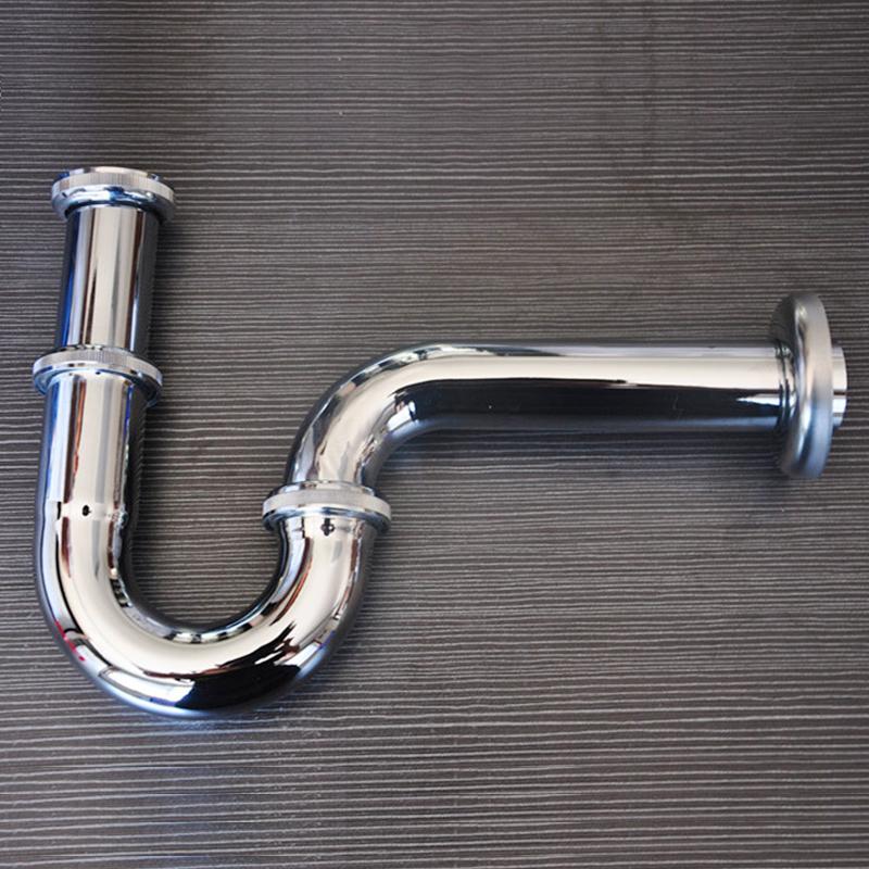 Stainless Steel  P Trap Toilet Siphon P-trap Basin Sink Drain Bathroom Siphon