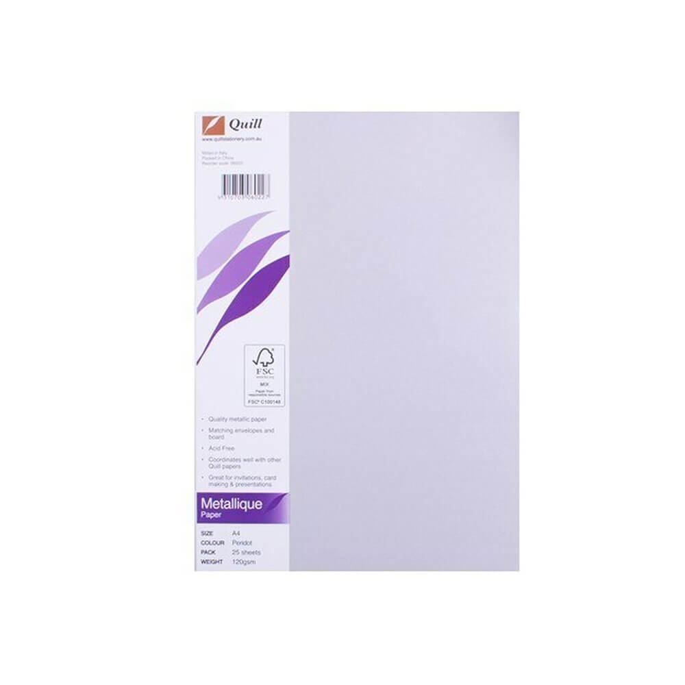 Quill A4 Metallpapier (25 Stück) (Peridot)