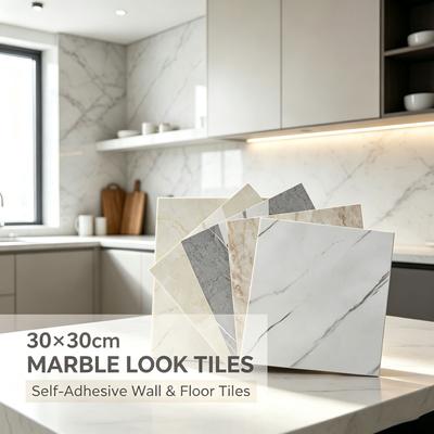 30*30cm Imitation Fliesen Marmor Selbst-adhesive Wasserdichte Wand Aufkleber Bad Küche Wohnzimmer Hause Dekoration