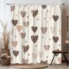 1pc Hand-painted heart pattern shower curtain, polyester fabric, with hooks, machine washable, suitable for bathroom décor.