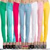 Women's Mid Rise Skinny Jeans Slim Fit Urban Style Candy Color Stretch Denim Pencil Pants