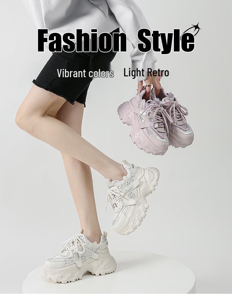Women's 2025 Autumn/Winter Non-Slip Height-Enhancing Dad Sneakers: Breathable, Versatile Casual Footwear