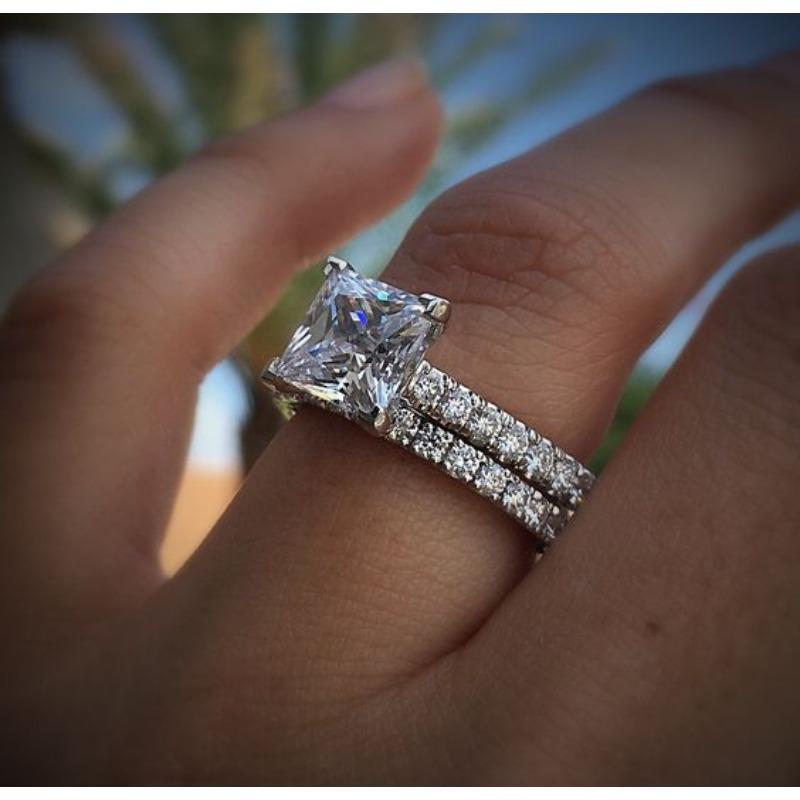 Trendy white zircon ring set - fashion jewelry rings No. 5