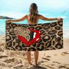 1pc Leopard Lip Print Microfiber Beach Towel - Quick-Dry, Lightweight & Soft, Perfect for Swimming, Gym, Yoga - Ideal Travel