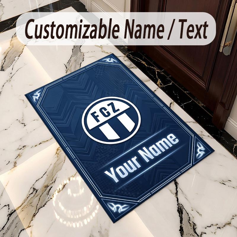 Crystal Velvet Rug FC Zürich Print Custom Name Text Floor Mat Home Decor