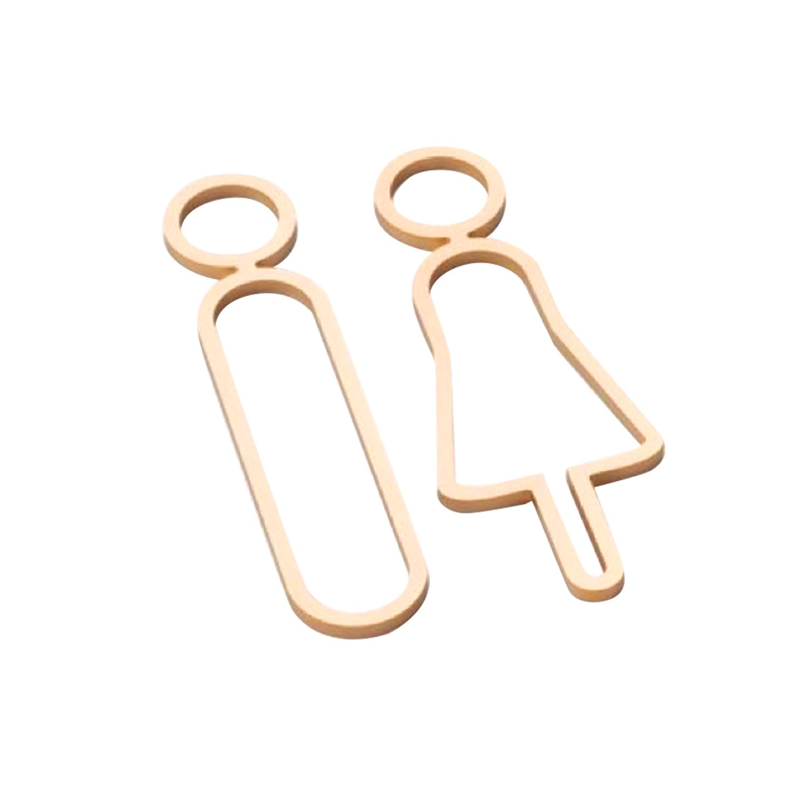 

2x Toilet Sign Bathroom Signage Sticker Retro Male Female Wall Signage Board WC Sign for Supermarket Shopping Center Bar Garage