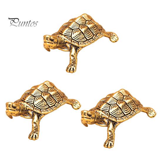 Small Brass Tabletop Decor Vintage Turtle Statue, Metal Animal Figurine, Handcrafted Unique Art Piece Artistic Desktop Sculpture Ornament for