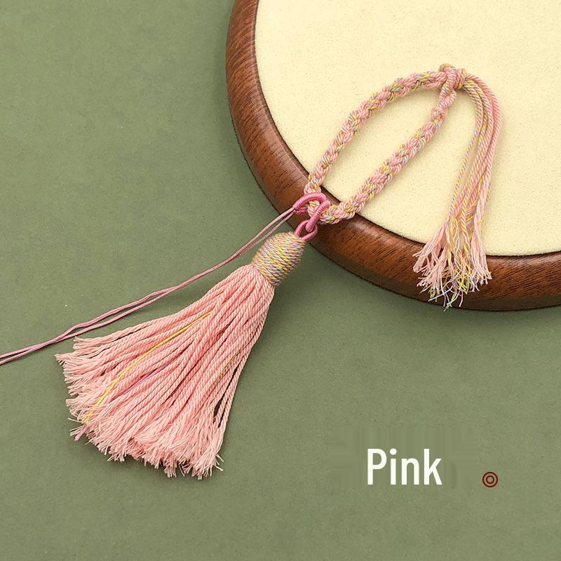 Tibetan Handwoven Cotton Tassel Keychain & Car Pendant with Four-Strand Braid