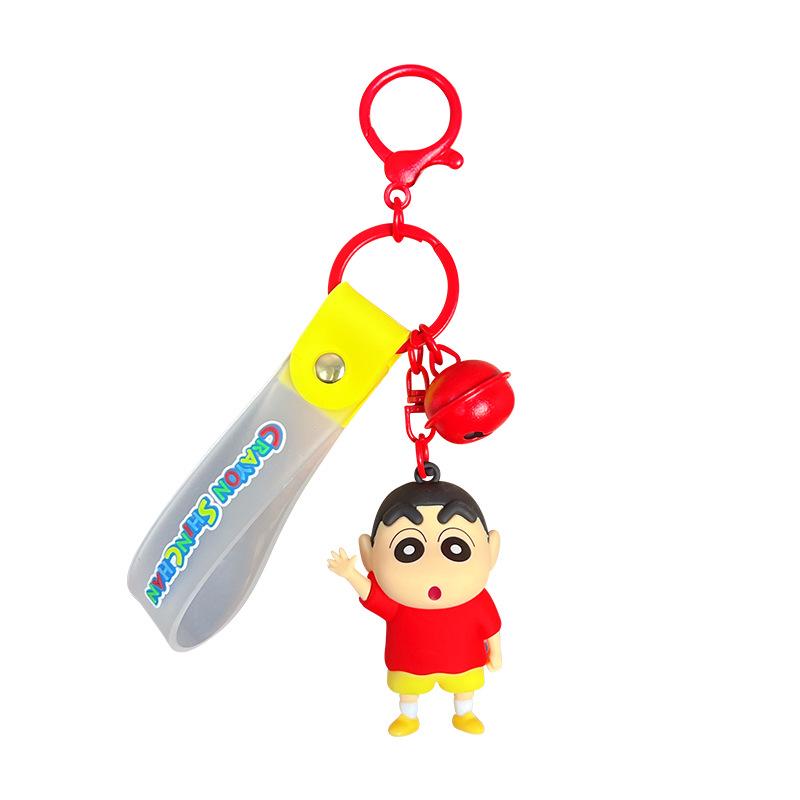 Crayon Shin-chan Kasukabe Defense Force Keychain Pendant - Cartoon Couple Car Keyring & Bag Charm