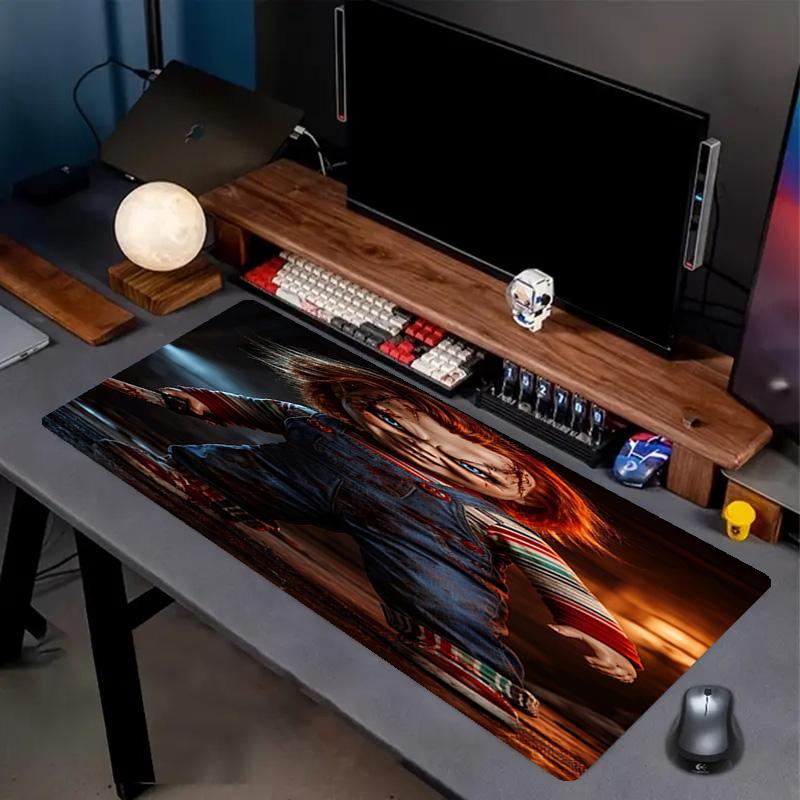 Bride of Chucky Print Mouse Pad, Anti‑Slip Desktop keyboard Mat, for PC Laptop Gaming Working Daily Use, Cool Festival Surprise Gift