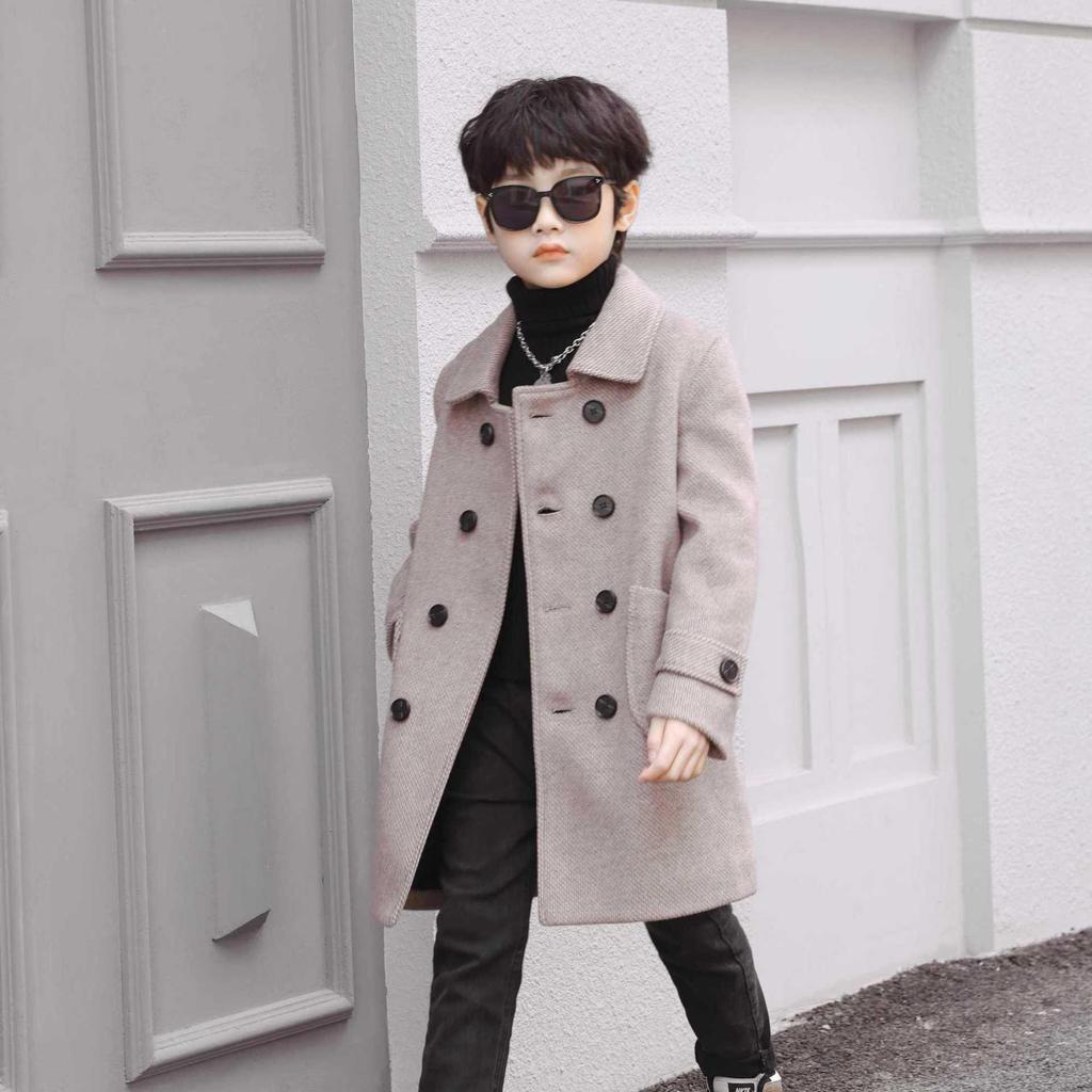 Вовняний бавовняний утеплений підлітковий пальто - Колекція Весна/Осінь 2025 для дітей середнього/великого віку