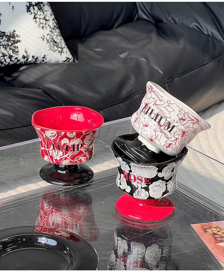 Creative Flower-Shaped Ceramic Coffee Cup for Home and Commercial Use - Ideal for Italian Coffee and Latte Art.