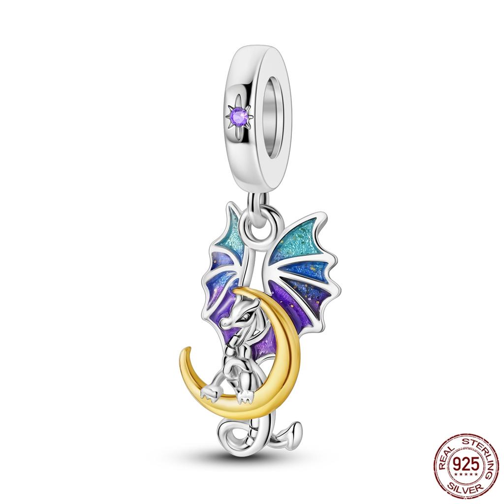 Copper Dragon Firefly Butterfly Puppy Heart Plane Travel Charms Fit Original Bracelet Zircon For Women Gift Gift