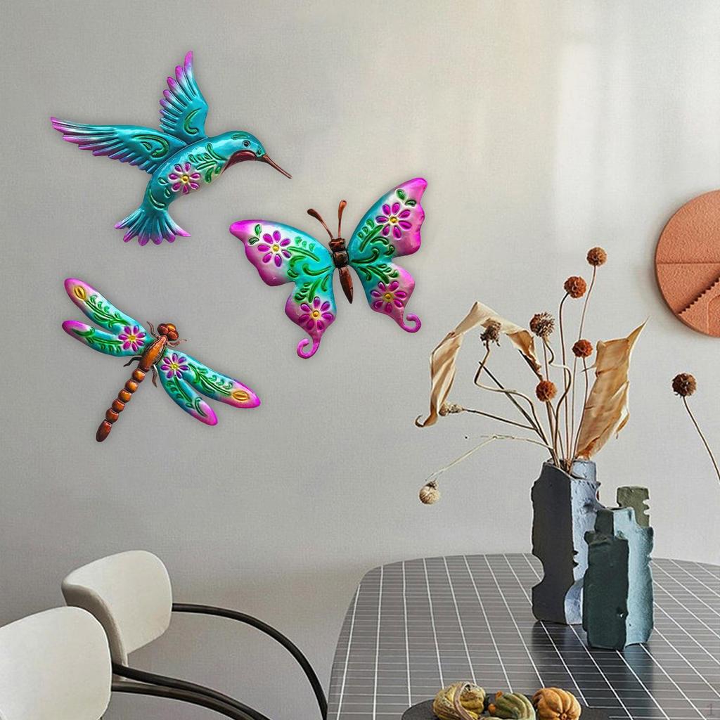 3 Hanging Butterfly Art Stickers, Removable Decor Stickers for Bedroom Living Room Balcony