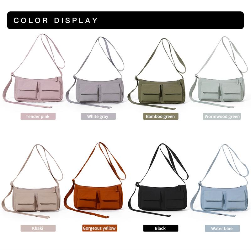 Bolsa Mensageiro Masculina para Deslocamento Bolsa de Ombro Leve Multibolsos Bolsa Feminina