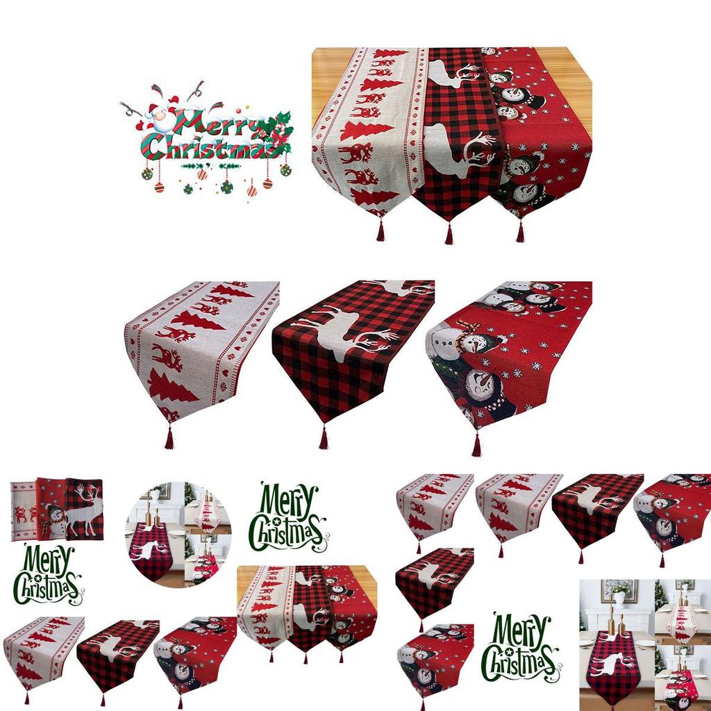 Festliche Stickerei 71" Weihnachts-Tischläufer Langlebige Weihnachts-Heimdekoration