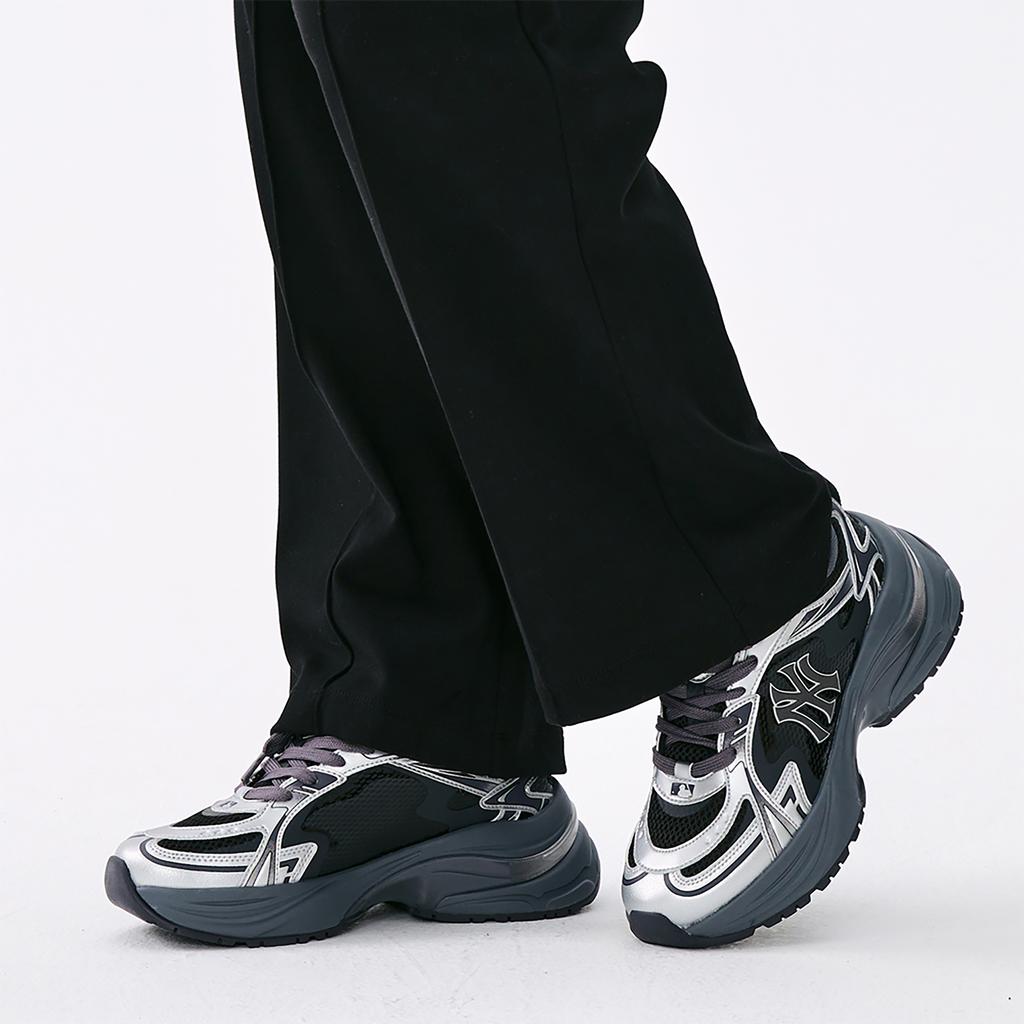 MLB New York Yankees Mode Rétro Bloc de Couleur Semelle Épaisse Maille Couple Sport Respirant Haut Tige Basse Chaussures de Course Baskets Unisexes 3ARNSPE5N-50SID