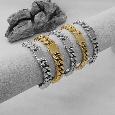 2024 Grenzüberschreitendes Euro-Amerikanisches Punk-Edelstahl-Rock-Armband mit Zwei Farben und Größenoptionen