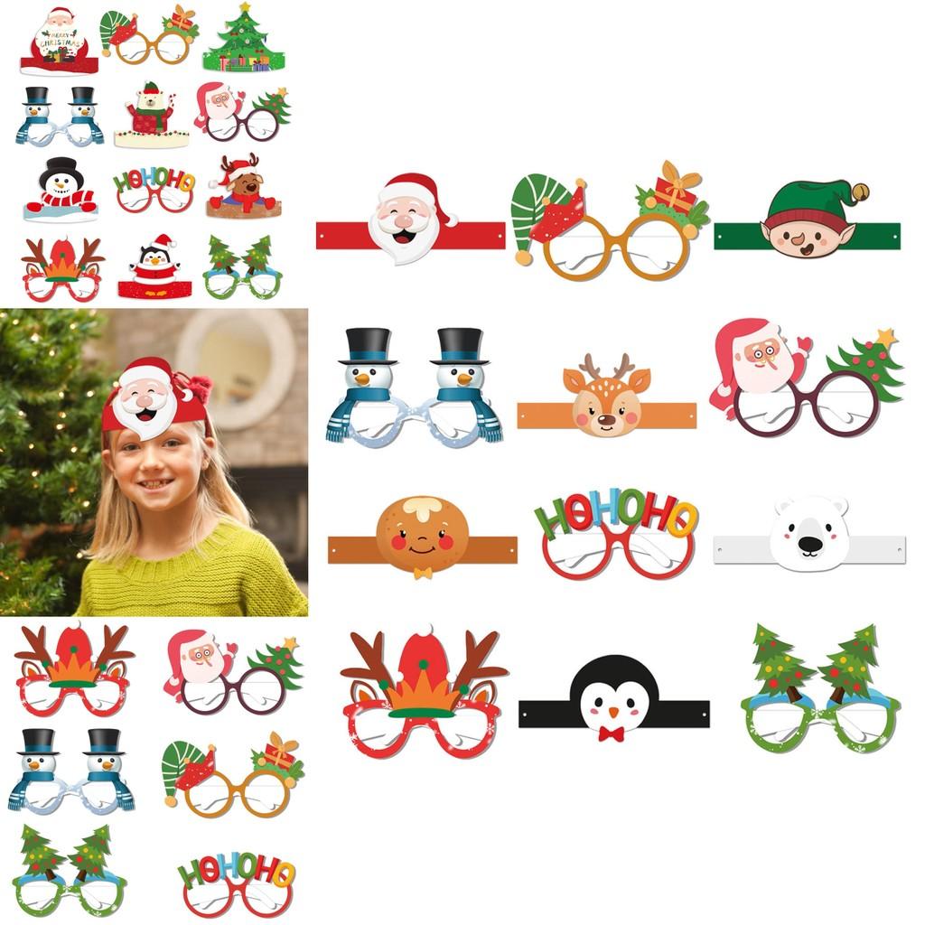 Christmas Event Paper Eye Wear And Hat Collection For Party Decorations